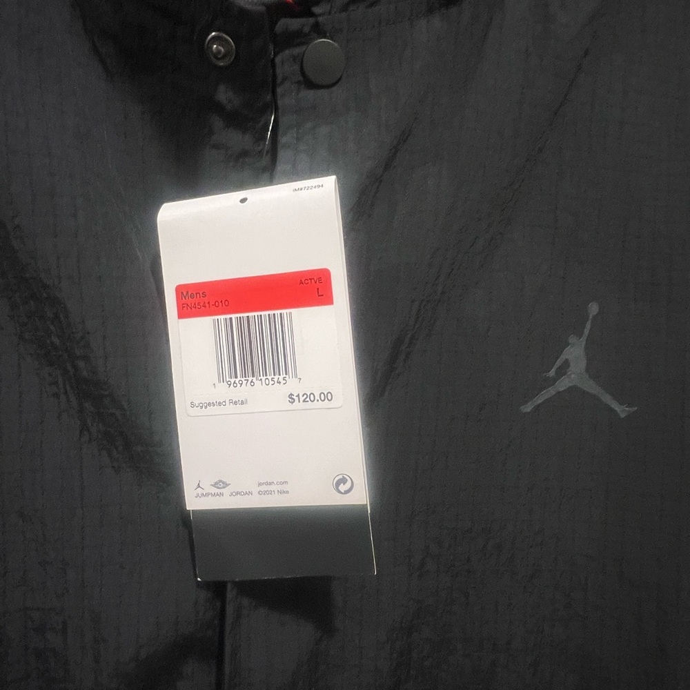 Jordan Brand Coaches Jacket FN4541-010 Black Mens Large Jumpman NWT - Picture 9 of 12